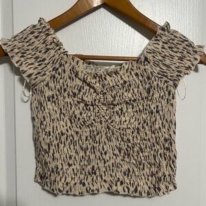 NWT Salty lemon Women's Off-Shoulder Ruched Crop Top